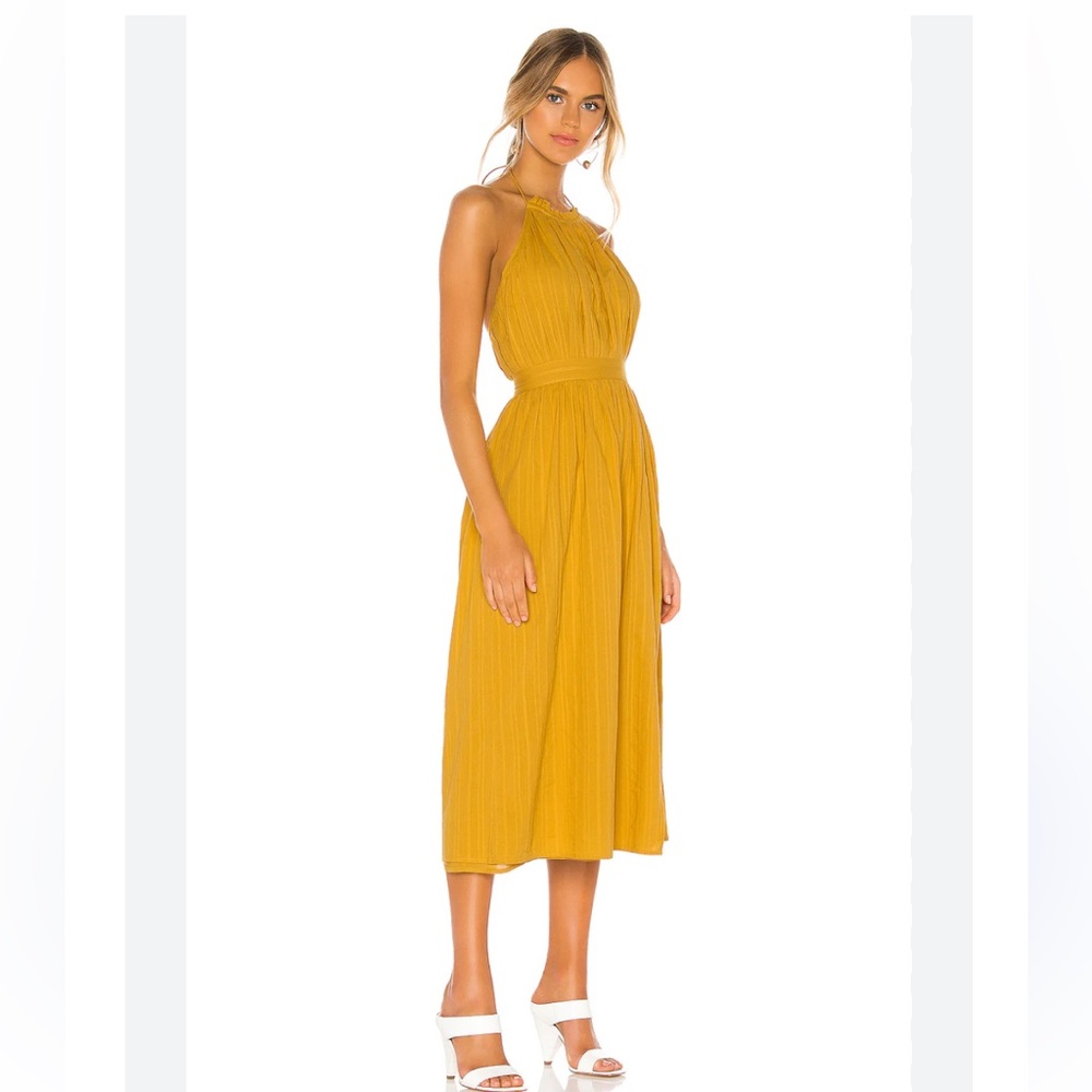 Tularosa Roe Midi Dress in Mustard Yellow
